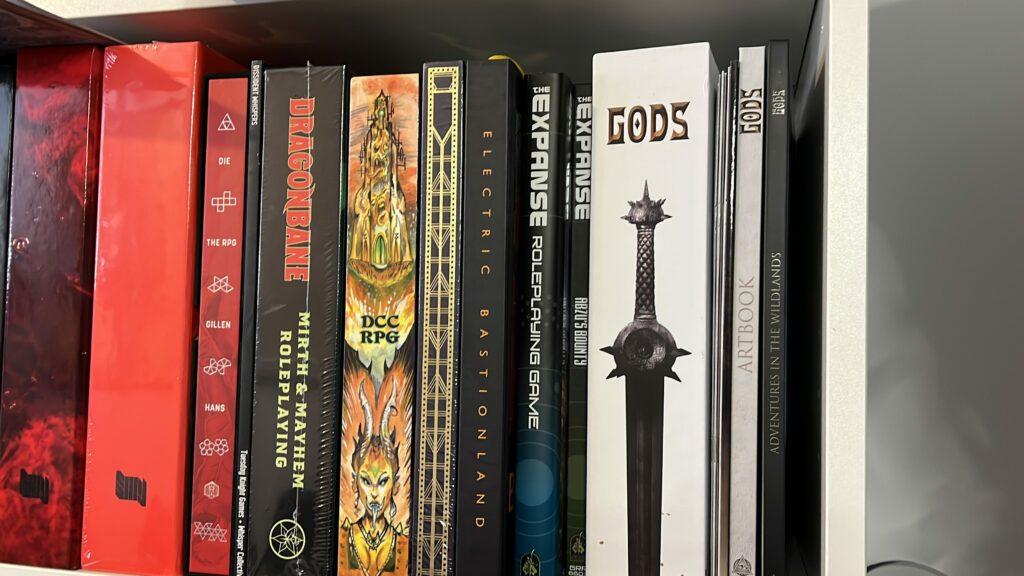 Some of the games on The Dark Orb's shelf